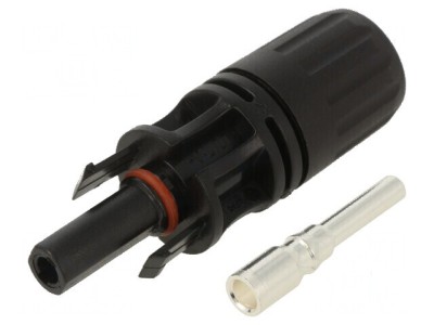 Conector solar tată mamă drept 6-10mm2 cu contacte mufă foto