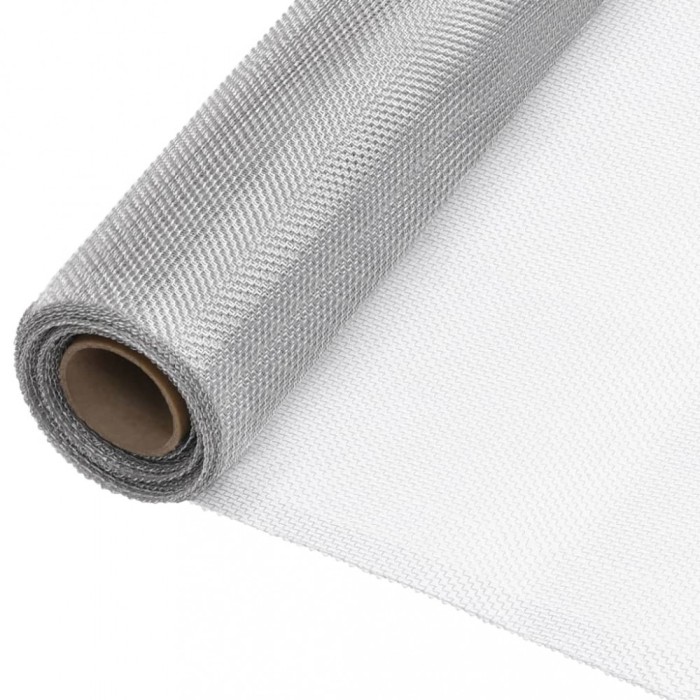 vidaXL Plasă de s&acirc;rmă, argintiu, 80x2000 cm, aluminiu