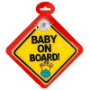 Plăcuță Auto &quot;Baby on Board&quot;, 22x22cm, Gălbena, Plastic, Oem