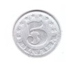Moneda Yugoslavia 5 dinara 1953, circulata, uzata, curata, Europa, Aluminiu