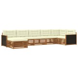 vidaXL Set de canapele de exterior cu pernă 7 pcs Natural și Crem 3383613