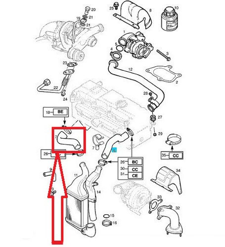 Furtun intercooler, supraalimentare Opel Astra G 08.1905, Zafira 202005, diametru 45/50 mm, motorizare 2.0 DTi; cauciuc, RapidAuto 5560PT-1; 1302489