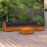 Set mobilier gradina cu perne, 6 piese, lemn masiv acacia GartenMobel Dekor, vidaXL