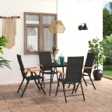 vidaXL Set de masă pentru grădină, 5 piese, negru și maro 3060089