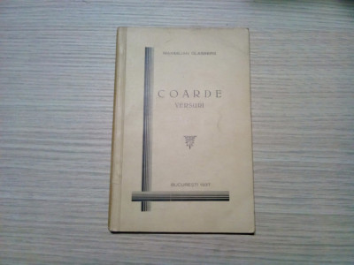 MAXIMILIAN GLASBERG - COARDE Versuri -1937, 62 p.; tiraj: 1000 ex. foto