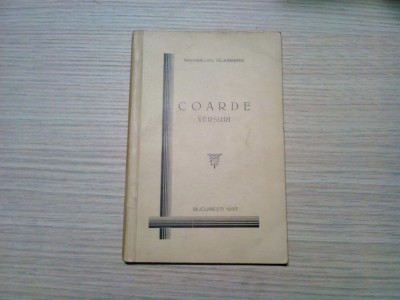 MAXIMILIAN GLASBERG - COARDE Versuri -1937, 62 p.; tiraj: 1000 ex. foto