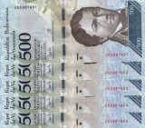 VENEZUELA lot 5 buc. X 500 bolivares 23 martie 2017 UNC!!!
