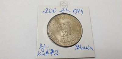 moneda polonia 200 zl 1974 ag foto