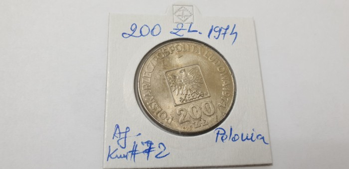 moneda polonia 200 zl 1974 ag