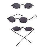 Ochelari de soare Ovali Steampunk Negri, Unisex, Rotunzi, Protectie UV 100%