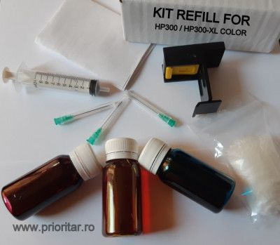 Kit refill reincarcare cartuse color HP-300 ( HP300 HP-300-XL CC643E CC644E ) foto