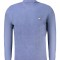 Pulover cu guler inalt barbati, cu mini logo brodat, Regular fit, albastru, XL