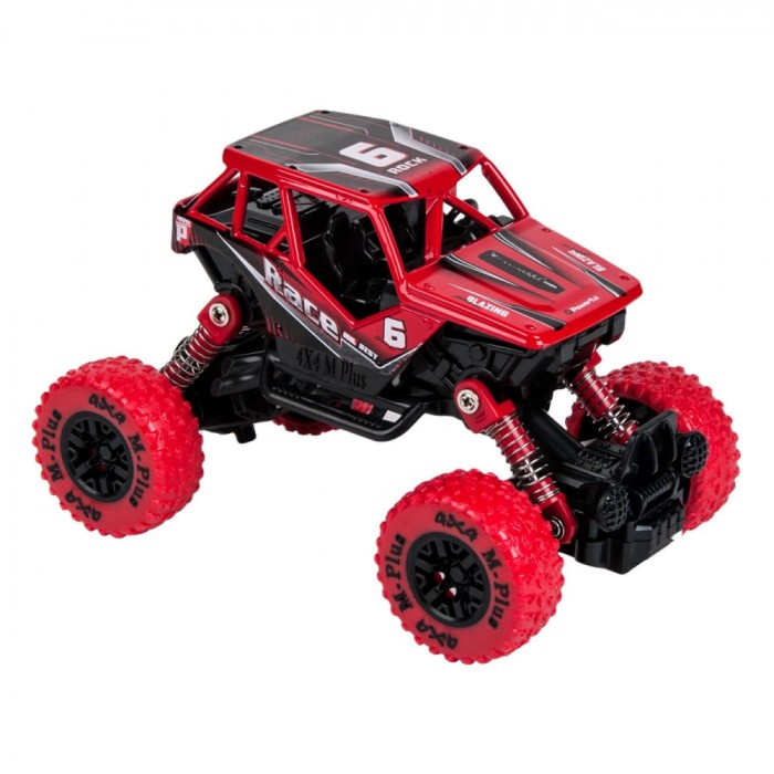 Mașină Off Road, Model 4X4, Roți Mari, Sunet și Lumină, Roșu/Negru