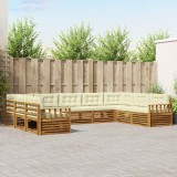 vidaXL Seturi de canapele 9 pcs Natural și Crem Lemn Solid de Acacia 3374120