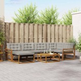 vidaXL Set de canapele de exterior 7 pcs Gri natural și deschis 3369650