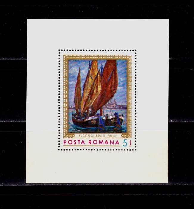 ✅ RO 1971 LP 774 &quot;Reproduceri de arta II - Marina&quot; , colita 90 , MNH