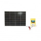 Set panou solar 75W fotovoltaic monocristalin 760x550x25mm cu regulator 10A 12/24V, 2xUSB, cablu baterie 2m Breckner Germany