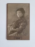 FOTOGRAFIE CDV PORTRET FEMEIE, FOTOGRAF SCHERLING ANTAL SZATMAR, SATU MARE, 1880