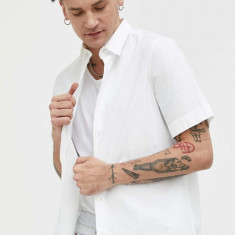 HUGO cămașă bărbați, culoarea alb, cu guler clasic, regular 50475668