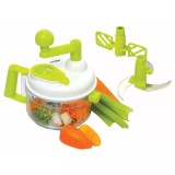 Tocator manual multifunctional pentru legume, fructe si carne, cu mixer si accesorii, capacitate bol 870 ml, Kinghoff