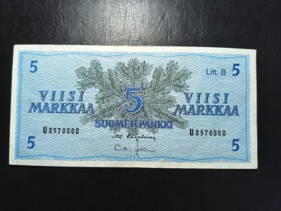 FINLANDA 5 MARKKAA 1963 foto