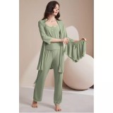 Cumpara ieftin Set Pijama de Dama 4 Piese, Verde - ANI156