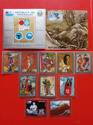 PARAGUAY, SAPPORO - COLIȚE + SERIE COMPLETĂ MNH foto