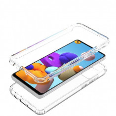 Husa 360 compatibila cu Samsung Galaxy A21S TPU Transparent fata+spate