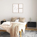 VidaXL Dulapuri de perete, 2 buc., negru, 60x30x35 cm, lemn masiv pin