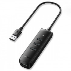 Ugreen HUB 4in1 USB - 4x USB Tip A 3.0 PD DC 12V 0.25m Negru (CM416 10915) 10915-UGREEN