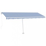 Copertina retractabila manual cu LED, albastru &amp; alb 500x300 cm