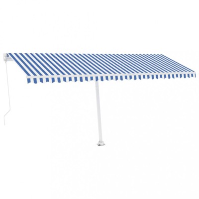 Copertina retractabila manual cu LED, albastru &amp;amp; alb 500x300 cm foto