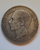 Moneda comemorativa de argint - 5 Pesetas &quot;Alfonso XII&quot; - Spania 1883 - B 2139, Europa