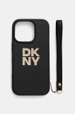 Dkny husă pentru telefon iPhone 16 Pro 6.3&quot; culoarea negru, DKHCP16LPBSWSK