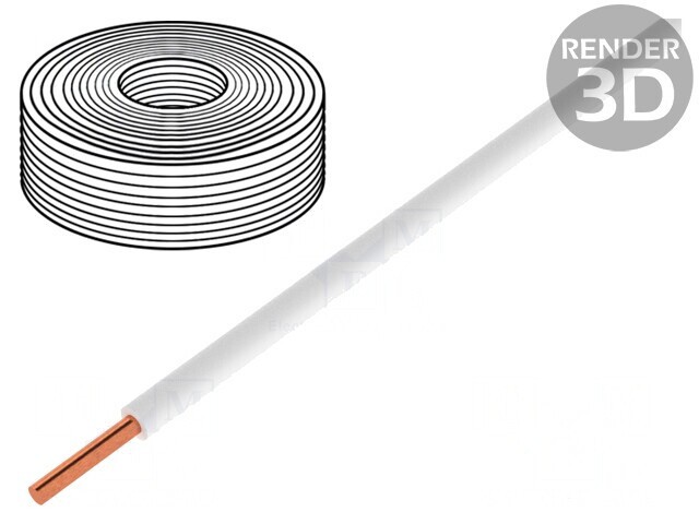 Cablu PVC Alb 10m 0,2mm2 60V