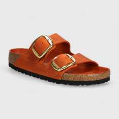 Birkenstock papuci din nubuc Arizona Big Buckle culoarea portocaliu, 1026609