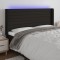 vidaXL Tăblie de pat cu LED, negru, 183x16x118/128 cm, textil 3124204