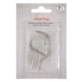Set 7 Andrele Cusut Drepte/Curbe + Infiletator Ață, Argintiu - Accesorii Cusut Manual