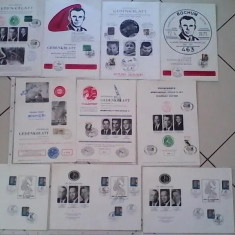 Lot 10 buc carton carnet filatelic de prezentare RF Germania timbre Gedenkblatt