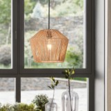 Lampa suspendata, lux.pro, PXQD-0006 Sela, 158 x 33 cm, 1 x E27, max. 60W, metal, franghie, negru, bej, cu inaltime reglabila HausGarden Leisure