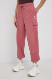 Cumpara ieftin Puma Pantaloni 531698 femei, culoarea roz, material neted