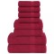vidaXL Set prosoape 8 piese Bordeaux 360 g/m&sup2; 100% bumbac 137064