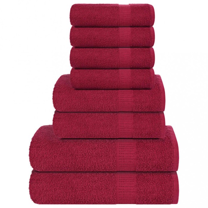 Gossi set prosoape 8 piese bordeaux 360 g/m2 100% bumbac