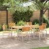 VidaXL Setdediningpentrugrădină 7 pcs Maro Lemn de tec masiv 3334786
