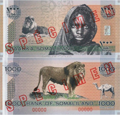 2006, 1.000 shillings (P-CS1) - Somaliland - stare UNC! SPECIMEN!!!! foto