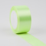 Panglica din satin pentru decorare, verde neon deschis, 22.5m x 2.5 cm