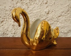 LEBADA- OBIECT DECORATIV DIN PORTELAN DECORAT CU AURIU H10CM