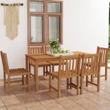 Cumpara ieftin Set de mobilier de grădină cu 7 piese, 160x80 cm, lemn masiv de tec