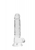 Dildo din cauciuc transparent cu ax drept 19cm