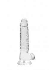 Dildo din cauciuc transparent cu ax drept 19cm foto